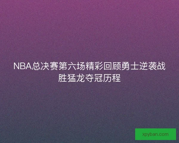 NBA总决赛第六场精彩回顾勇士逆袭战胜猛龙夺冠历程