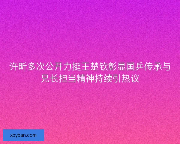 许昕多次公开力挺王楚钦彰显国乒传承与兄长担当精神持续引热议