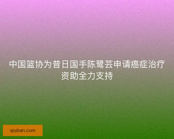 中国篮协为昔日国手陈鹭芸申请癌症治疗资助全力支持 中国篮协为昔日国手陈鹭芸申请癌症治疗资助全力支持