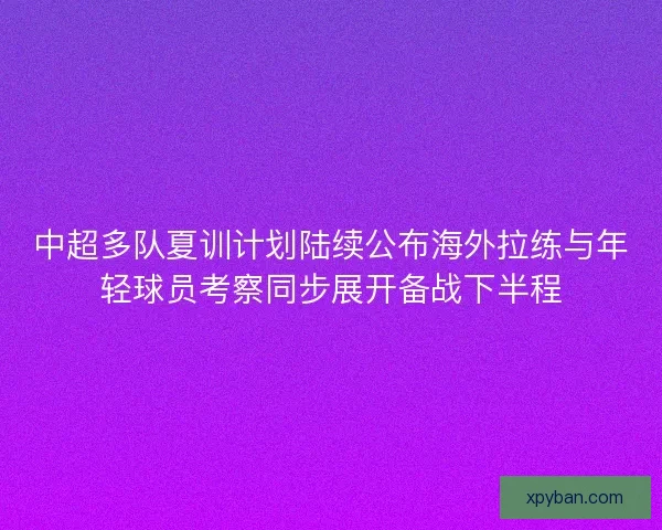 中超多队夏训计划陆续公布海外拉练与年轻球员考察同步展开备战下半程 中超多队夏训计划陆续公布海外拉练与年轻球员考察同步展开备战下半程